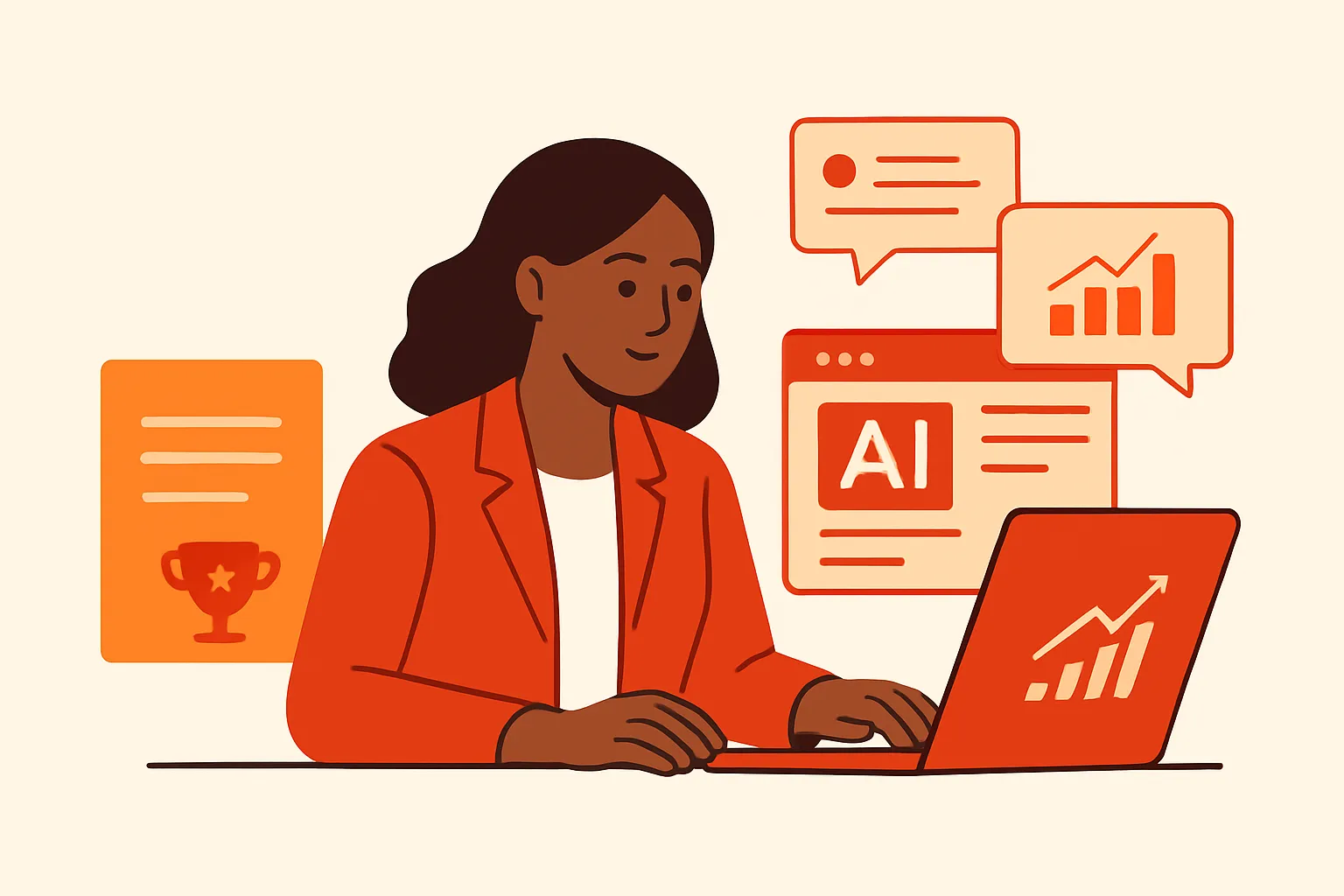 Marketing lead reviewing AI Overview citations, competitor pages and ranking changes on a laptop