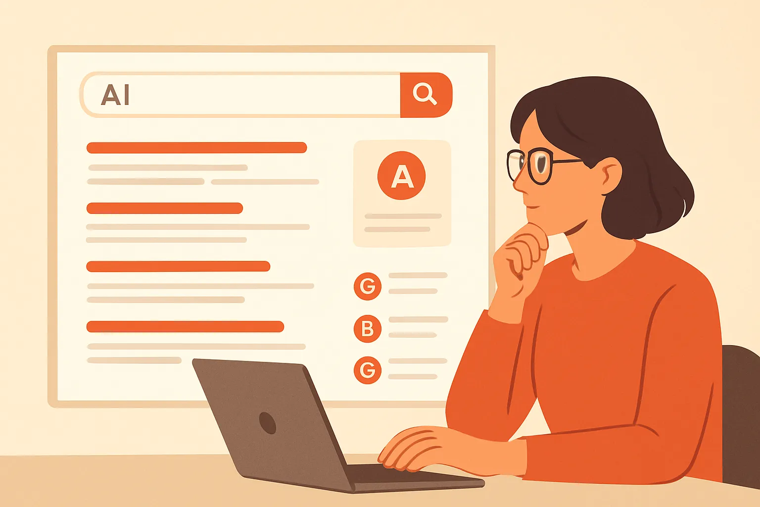 Marketing lead reviewing AI search answers, citations and competitor mentions across seven engines