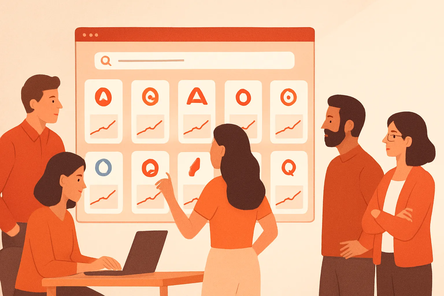 Marketing team comparing AI visibility software results across seven answer engines