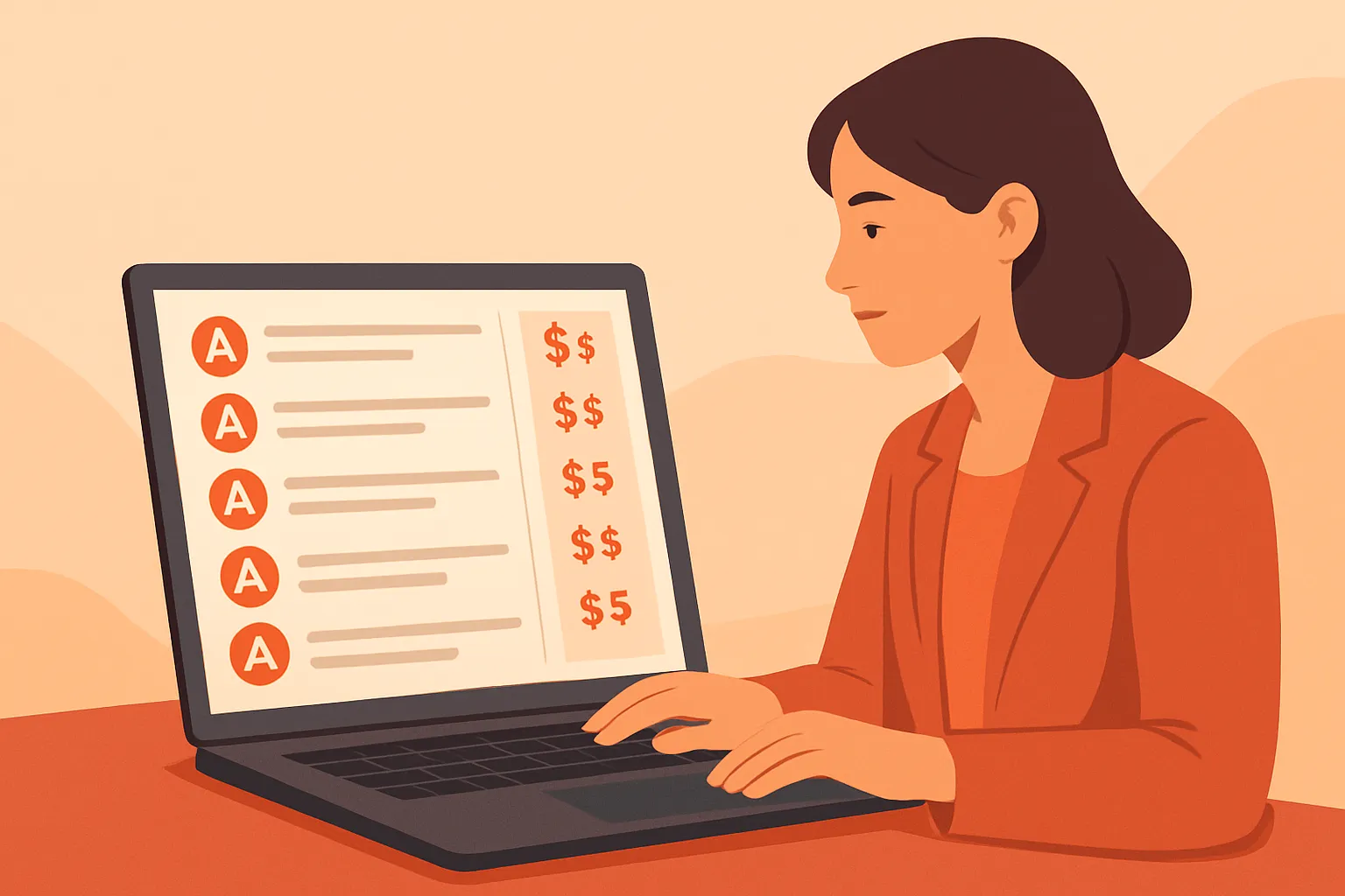 Marketing lead comparing seven AI engine results and tool pricing on a laptop