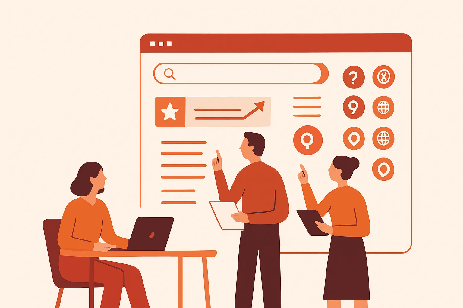 Marketing team reviewing brand mentions and cited pages across seven answer engines