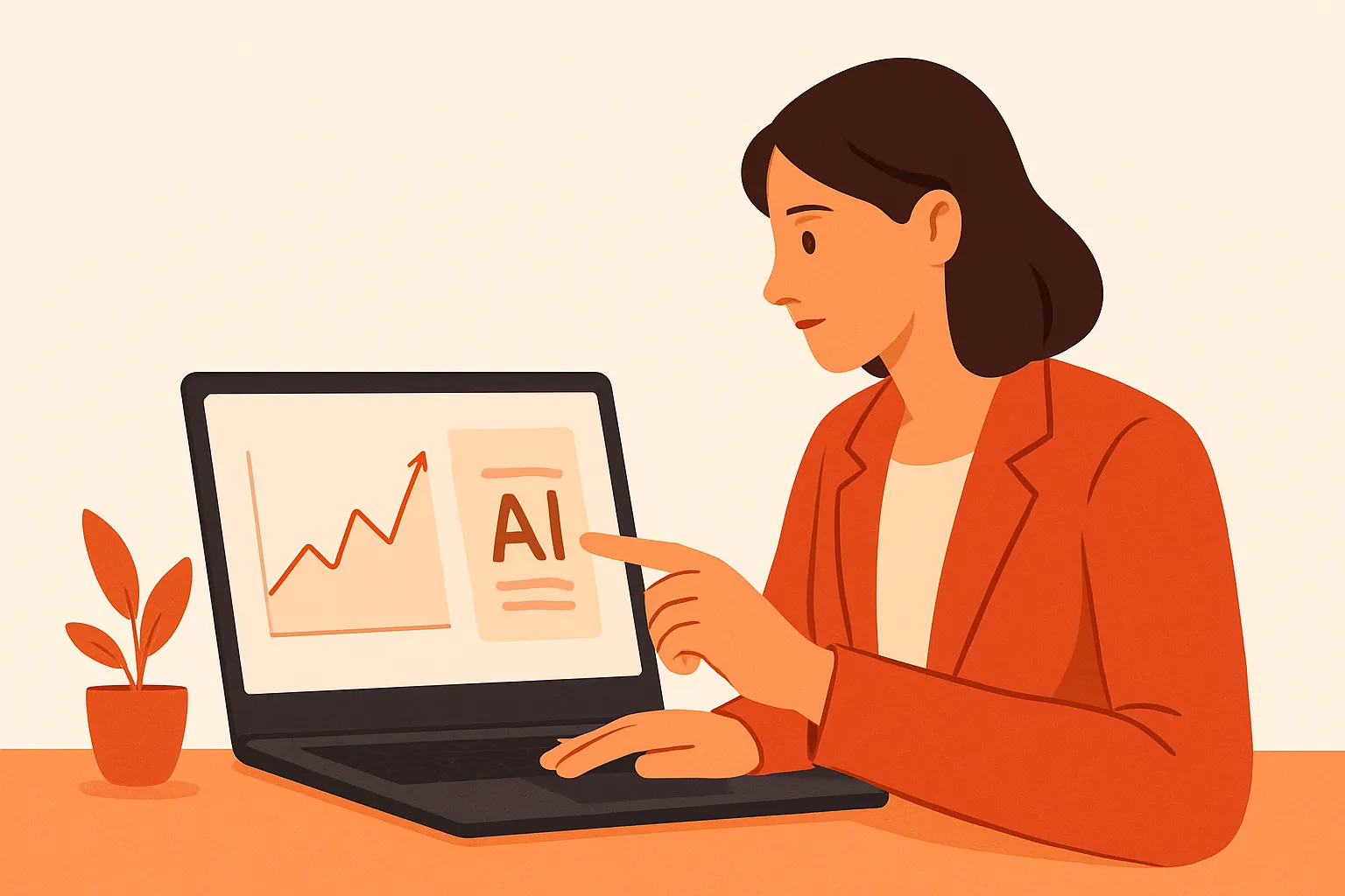 Marketing lead comparing Google Trends charts with AI answer citations on a laptop