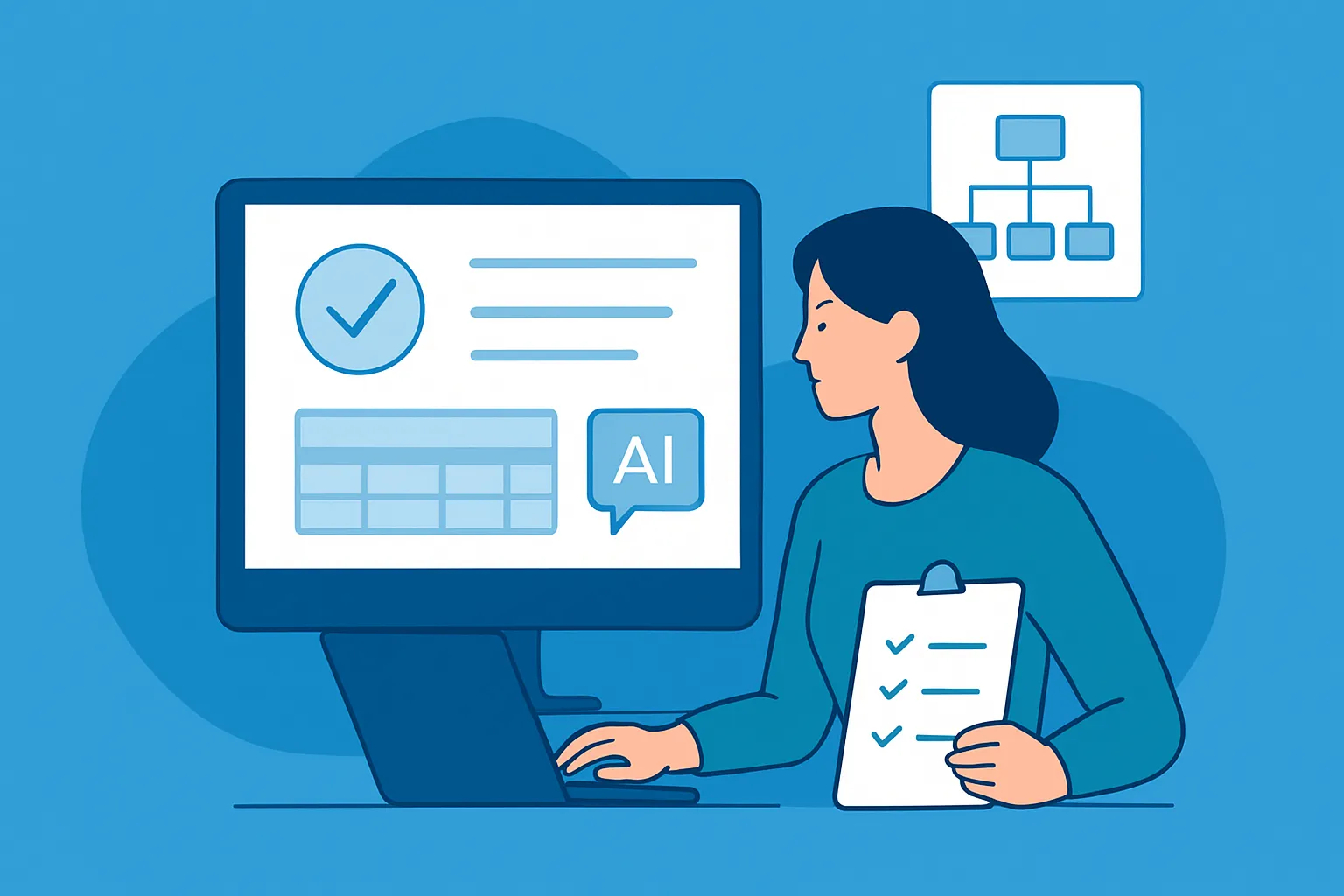 Marketing lead reviewing schema validation results beside AI answer citations
