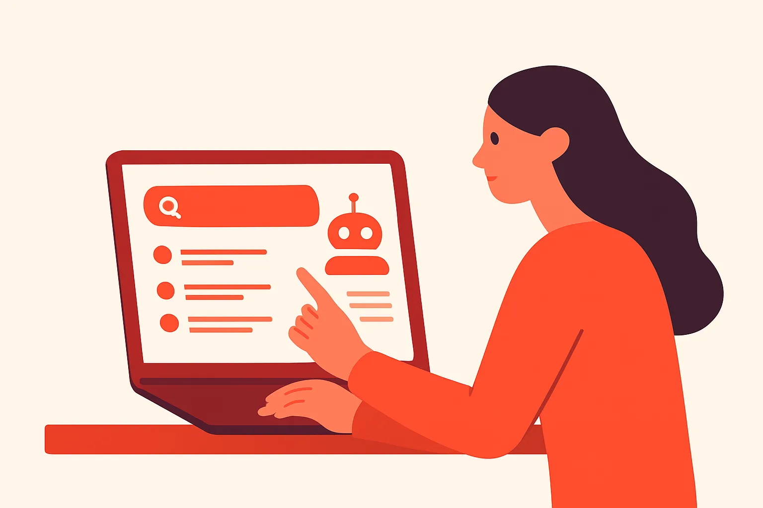 Marketer comparing Google Web results with AI assistant brand mentions on laptop