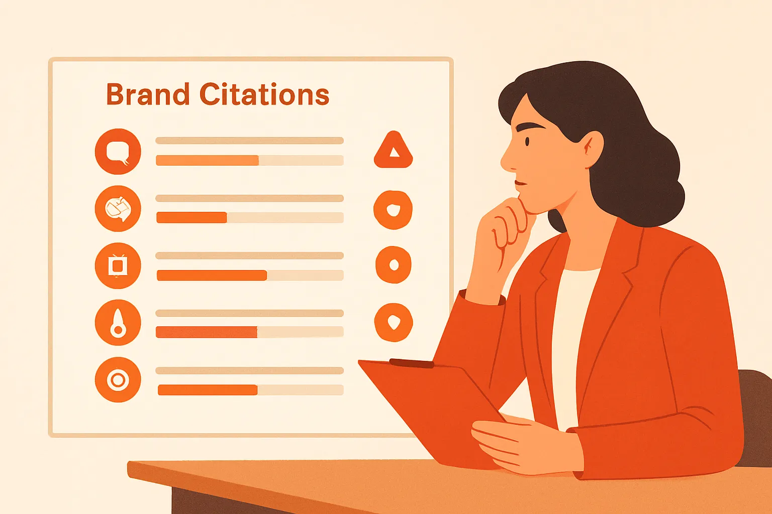 Marketing lead reviewing brand citations across seven AI answer engines