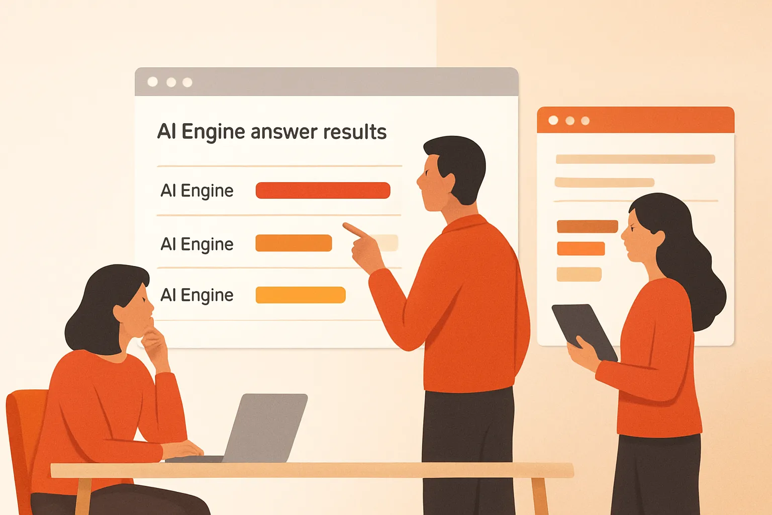 Marketing team comparing Scale AI competitors across AI engine answer results